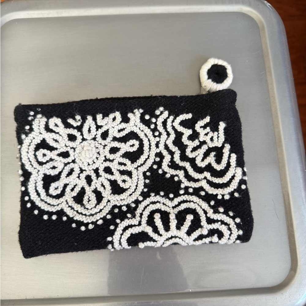 Black and White Jenny Krauss Patterned Clutch